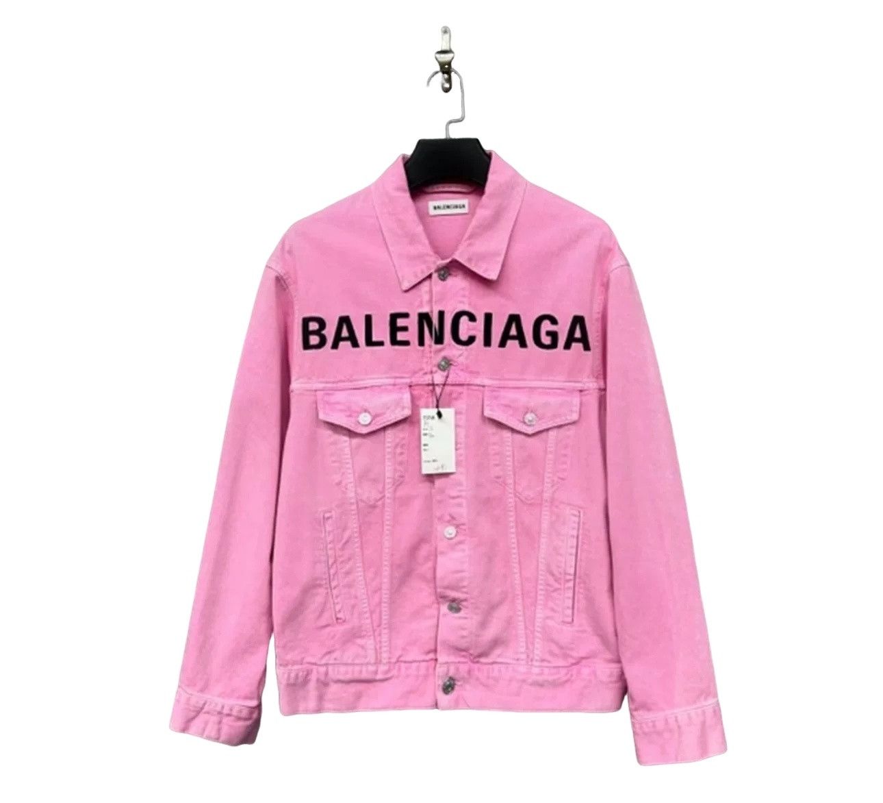 Balenciaga Balenciaga Embroidered Logo Pink Denim Jacket FR 34 Size XS / US 0-2 / IT 36-38 - 1 Thumbnail
