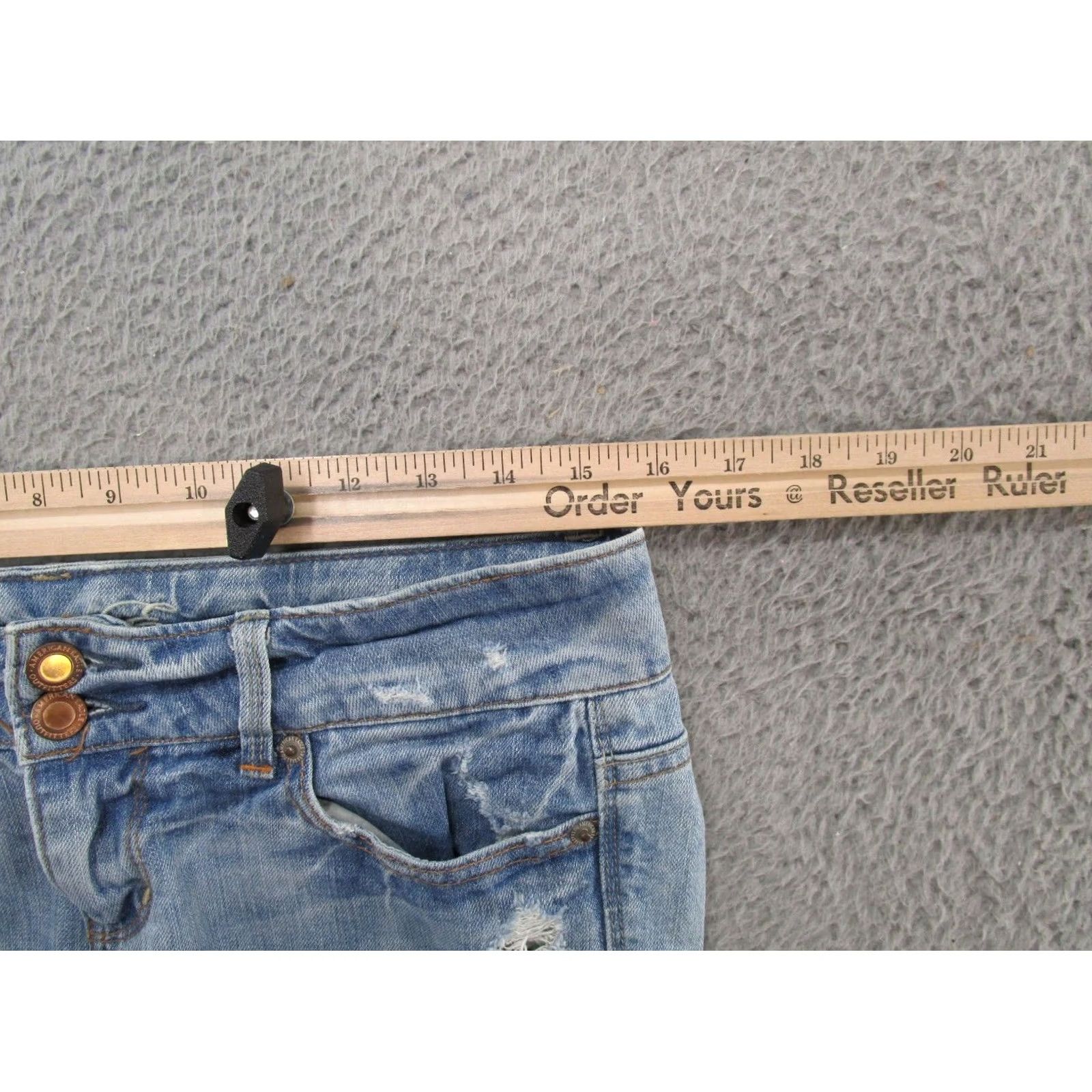 American Eagle Outfitters Vtg Y2K American Eagle Distressed Light Wash Denim Jeans Women's Size 4 Size 27" / US 4 / IT 40 - 6 Thumbnail