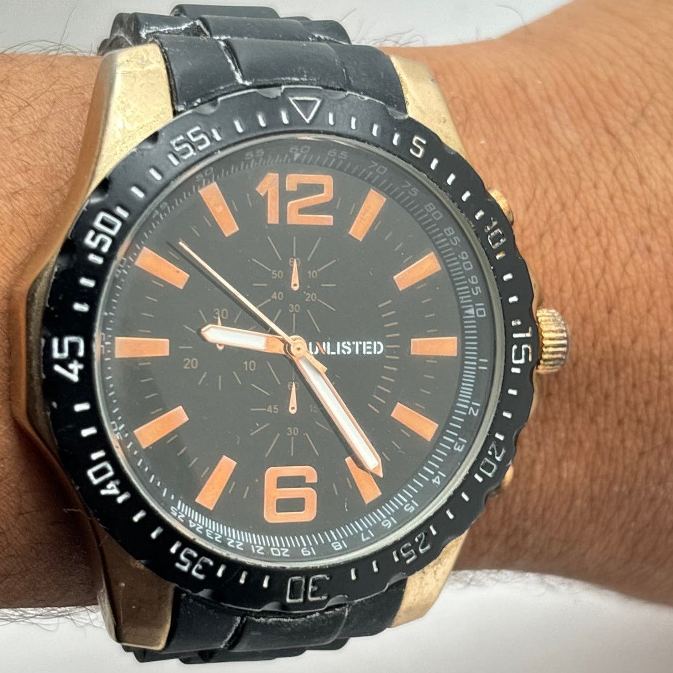 Other Retro Black & Gold Men's Unlisted Watch Size ONE SIZE - 1 Thumbnail