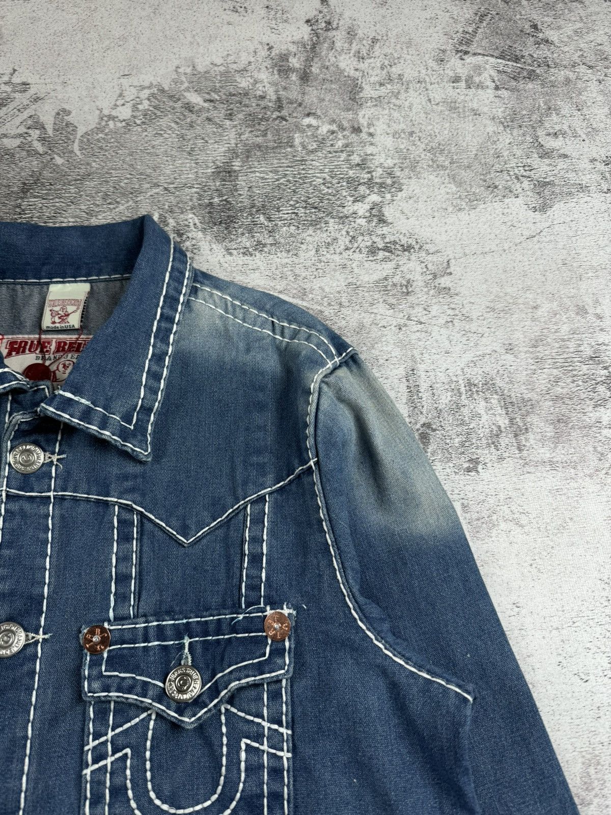 True Religion True Religion Joey Super T Y2K Denim Jeans Chief Keef Jacket Size US XL / EU 56 / 4 - 9 Thumbnail