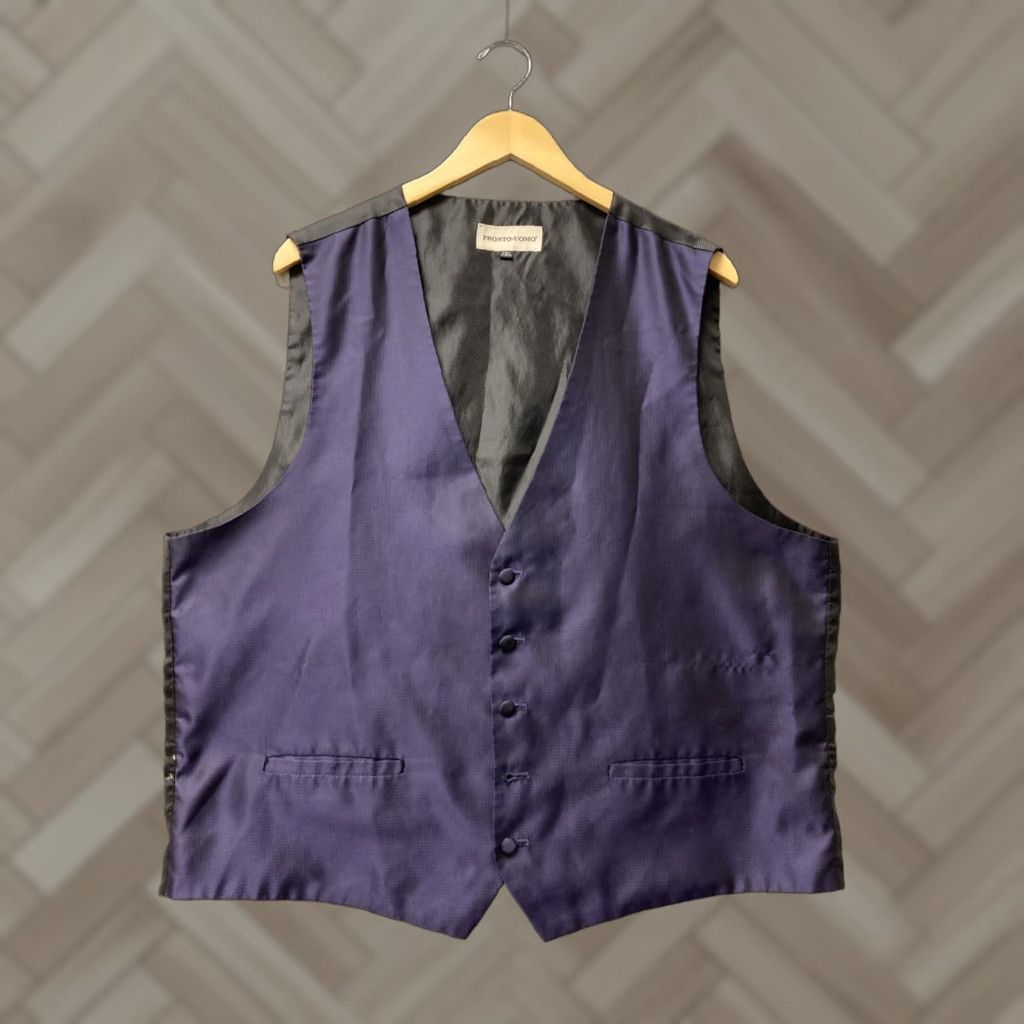 Pronto Uomo Pronto Uomo Vest Mens 2XL Pockets Purple 139-18 Size US XXL / EU 58 / 5 - 1 Thumbnail
