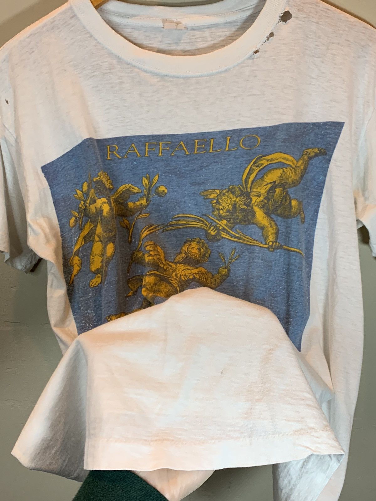 Vintage RARE Vintage 80s Raffaello Angel Cherubs Single Stitch Shirt Size US L / EU 52-54 / 3 - 3 Thumbnail