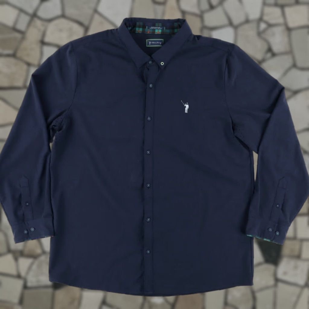 Vintage **William Murray Classic High Stretch Navy Men's 2XL Button Up Shirt** User: **William Murray Classic Navy Men's 2XL High Stretch Button Up Shirt** Size US XXL / EU 58 / 5 - 1 Thumbnail
