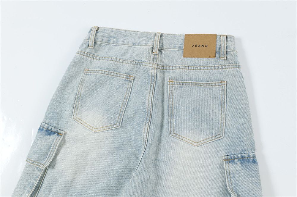 Japanese Brand × Jean Men's trendy multi-pocket loose wide-leg washed work jeans Size US 32 / EU 48 - 5 Thumbnail