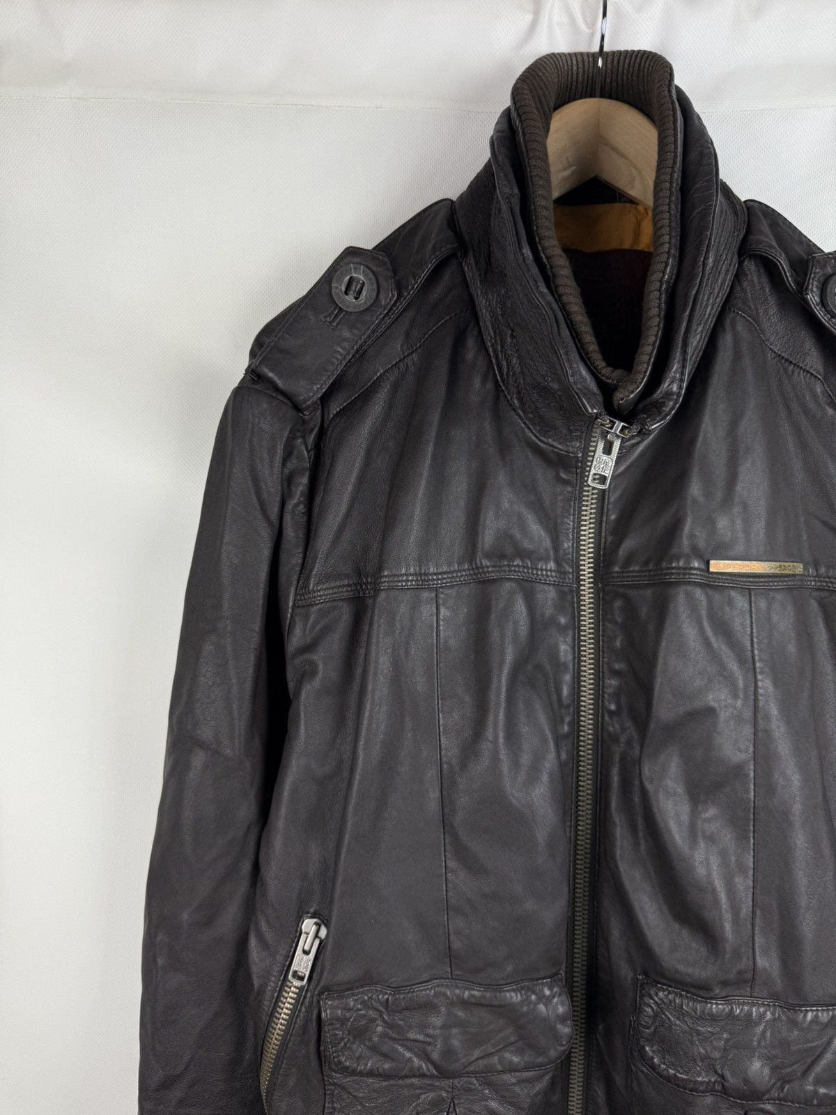 Superdry Superdry Japan Men’s Leather Bomber Jacket Size XL Size US XL / EU 56 / 4 - 5 Thumbnail