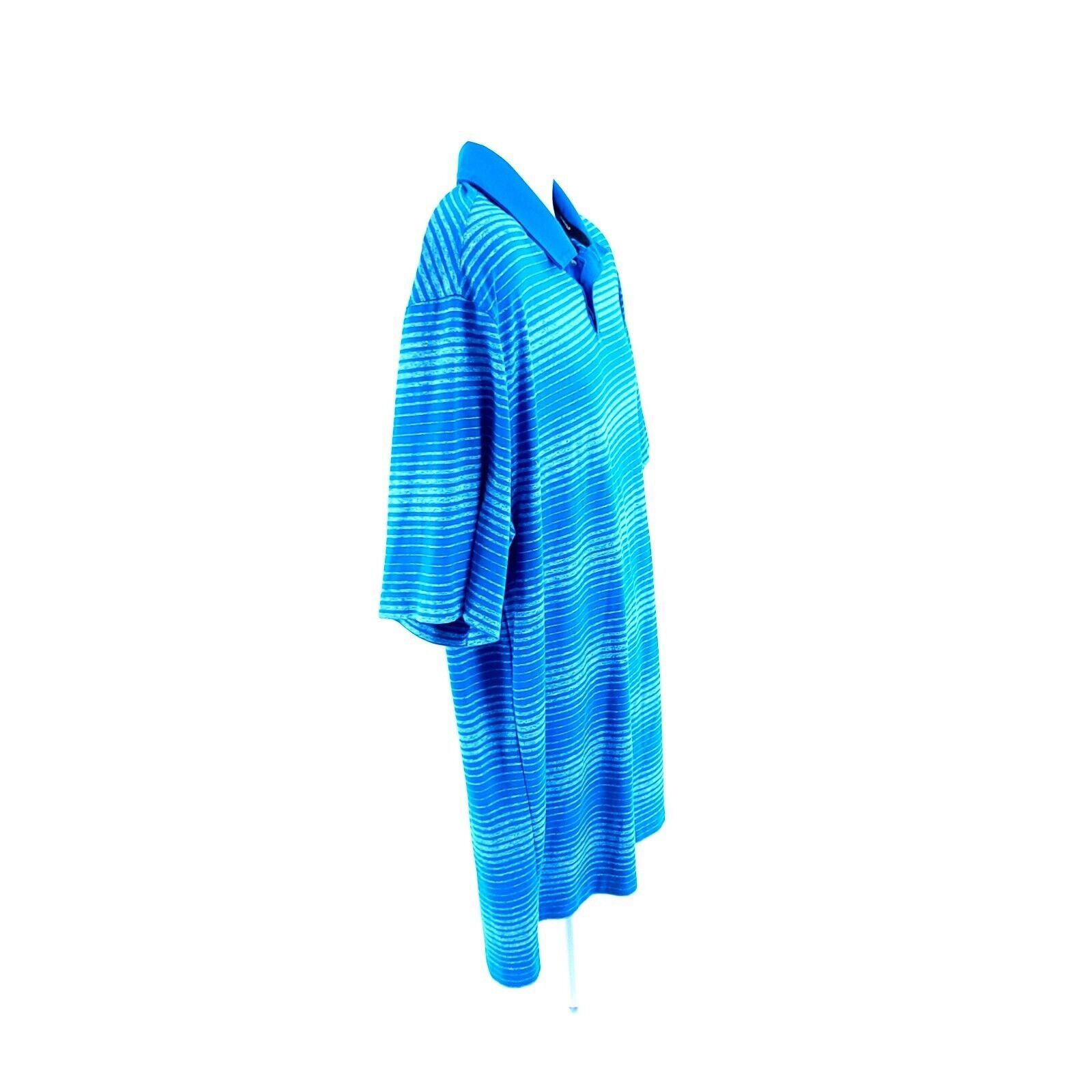 Nike Nike Golf Tour Performance Dri-Fit Blue Striped Collared XL Size US XL / EU 56 / 4 - 8 Thumbnail