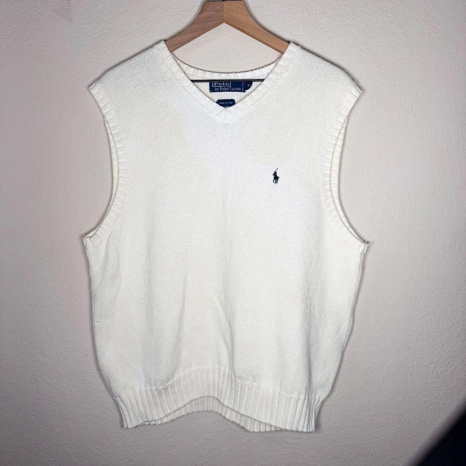 Lauren Ralph Lauren Ralph Lauren Vest Men's XL Cream 100% Cotton Size US XL / EU 56 / 4 - 1 Thumbnail
