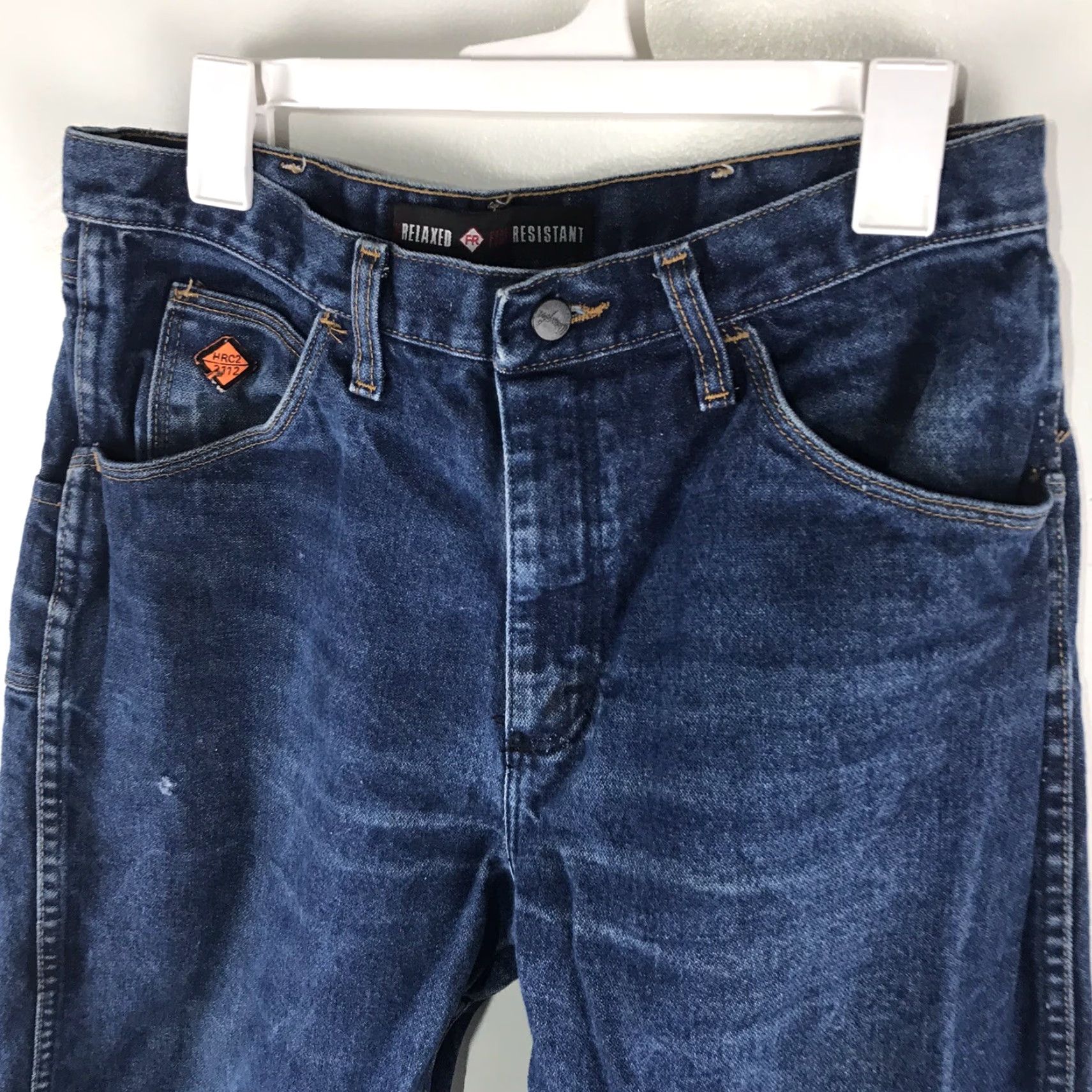 Wrangler VINTAGE Wrangler Flame Resistant Jeans Mens Size 33 Waist 30 Inseam Blue Steel Cowboy Western Size US 33 - 3 Thumbnail