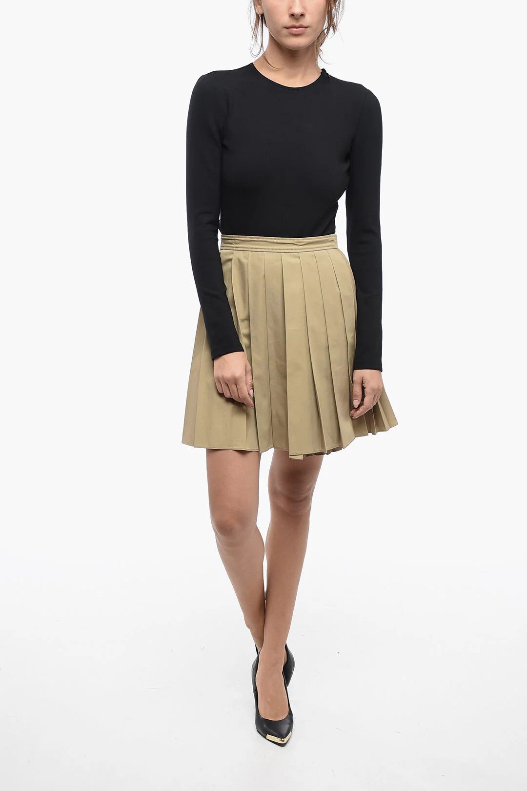 Dior og1mm0326 Plissé Skirt in Beige Size 30" / US 8 / IT 44 - 4 Thumbnail