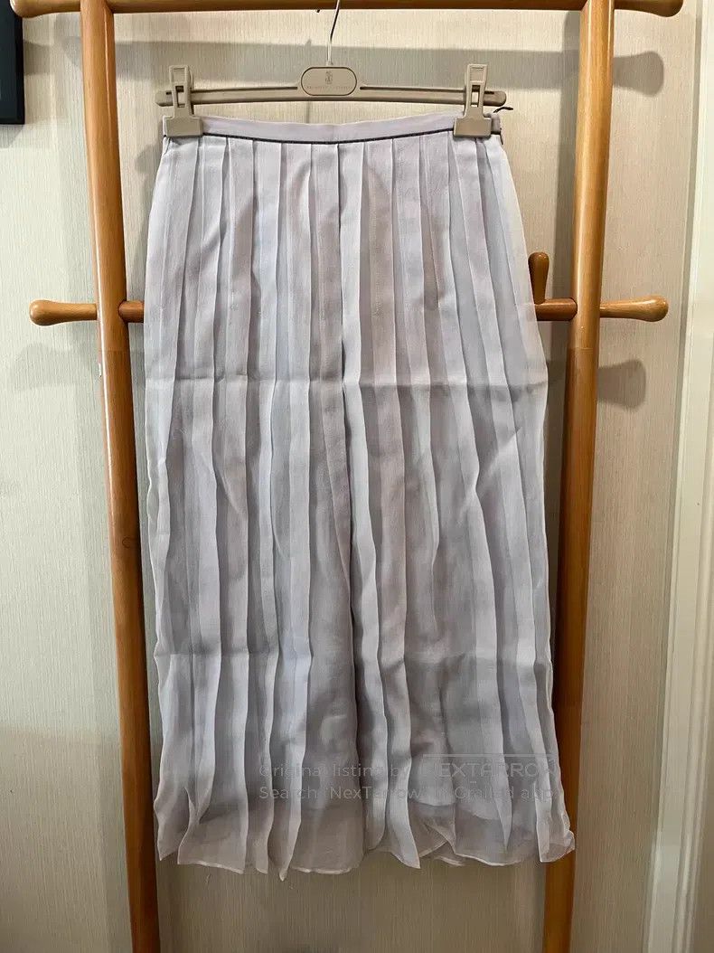 Brunello Cucinelli Brunello Cucinelli Light Purple Beaded Mesh Skirt Size 26" / US 2 / IT 38 - 1 Thumbnail