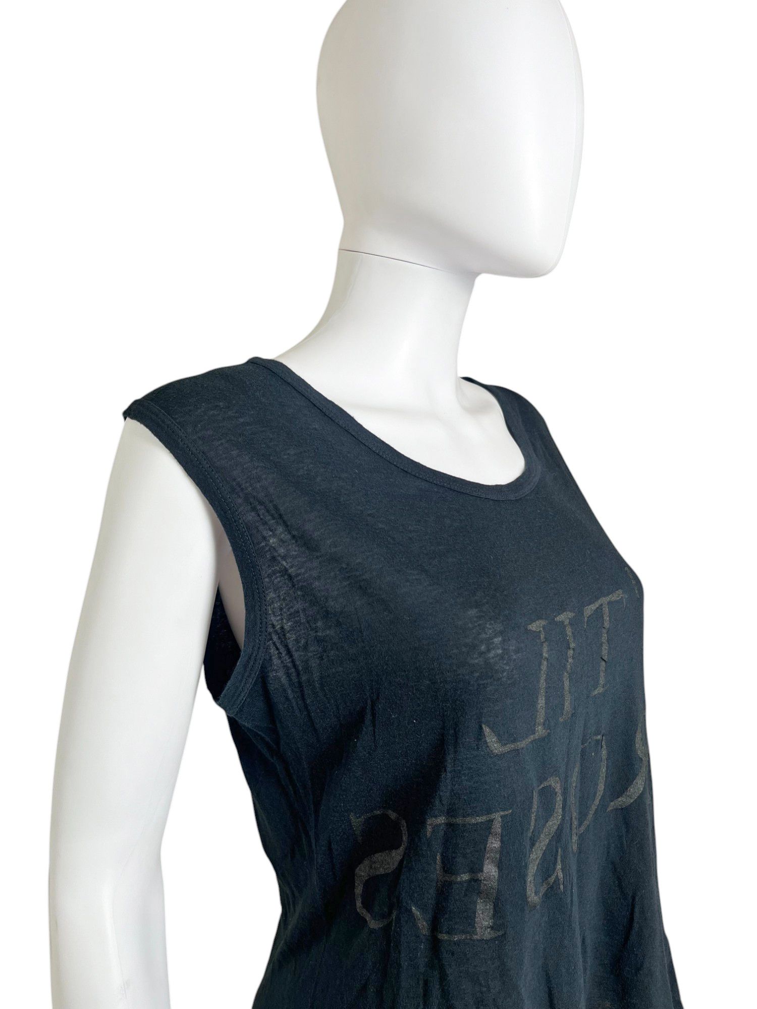 Ann Demeulemeester S/S 2004 Black "TIL ROSES" Tank Top Size M / US 6-8 / IT 42-44 - 7 Thumbnail
