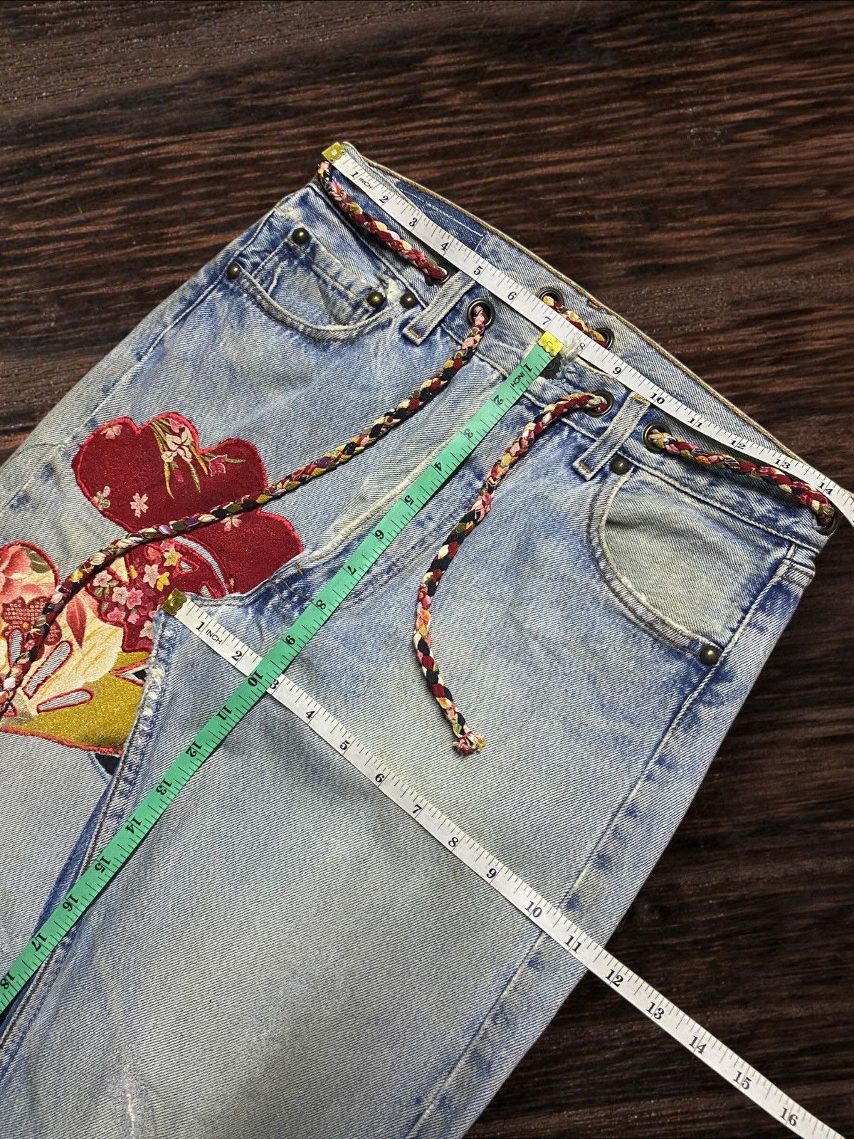 Kapital Vintage Japanese Brand Embroidery Diary Streetwear Jeans Size US 29 - 21 Thumbnail