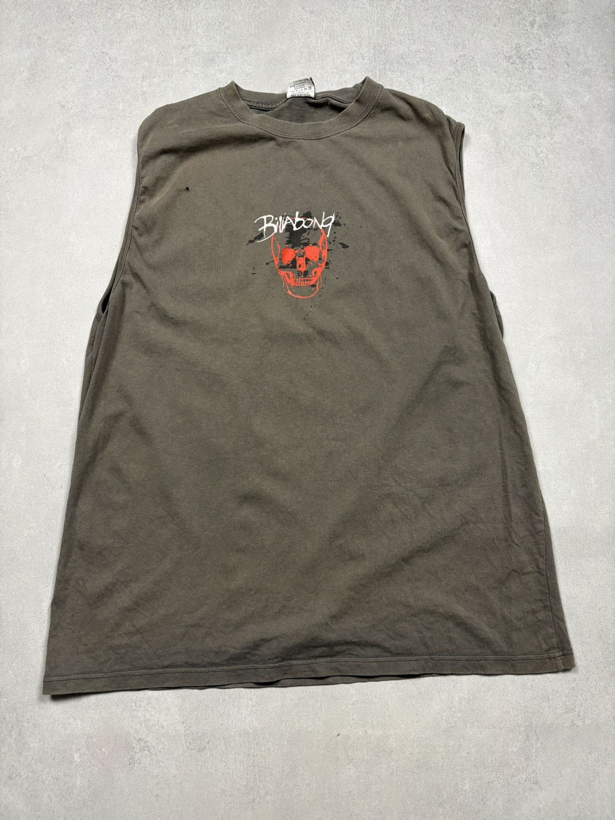 Billabong Vintage 00's Billabong Skull Graphic Sleeveless Tee Surf Y2K Size US L / EU 52-54 / 3 - 1 Thumbnail