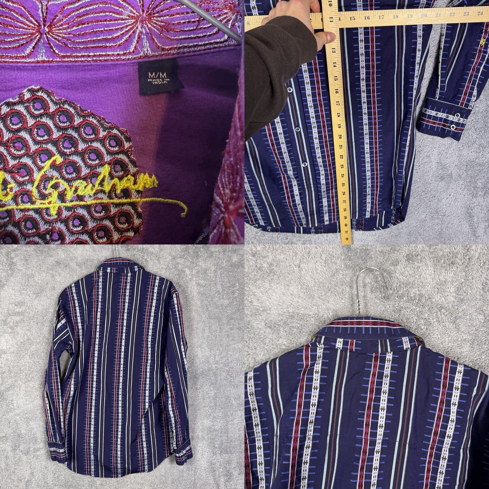 Robert Graham Robert Graham Shirt Mens M Geometric Abstract Modern Preppy Button-Up Long Sleeve Multipattern Multicolor Size US M / EU 48-50 / 2 - 8 Thumbnail