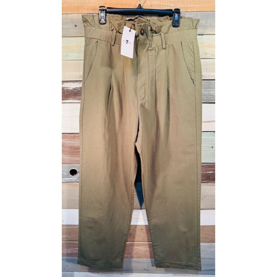 7 For All Mankind Women’s Seven For All Mankind Olive Green Jeans High Waisted Size 37" - 1 Thumbnail