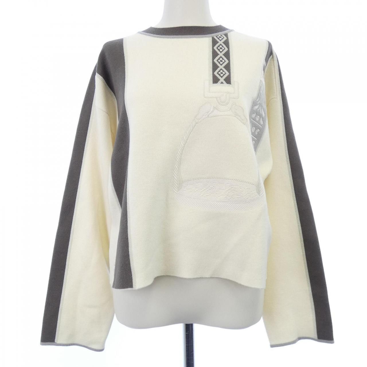Hermes Hermes Hermes ETRIERS STIRRS Cashmere Blend Knit Textile Tops DUTY FREE for USA Size ONE SIZE - 1 Thumbnail