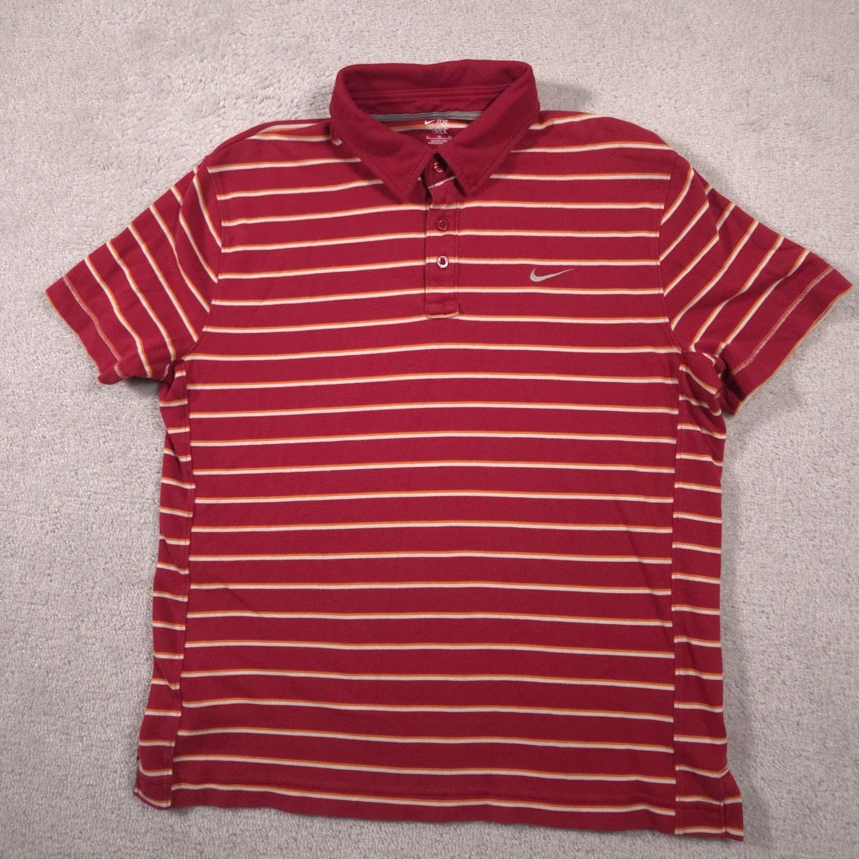 Nike Nike Polo Shirt Mens XL Red Striped The Athletic Dept. Casual Athletic Top Size US XL / EU 56 / 4 - 2 Thumbnail