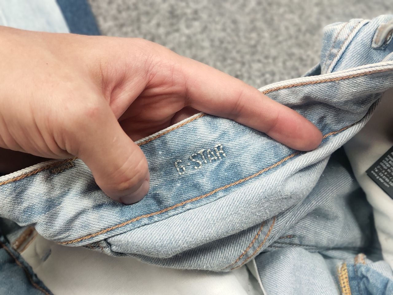G-Star G star raw custom denim Flared le Grand Bleu peint Jeans Y2K Size US 33 - 17 Thumbnail