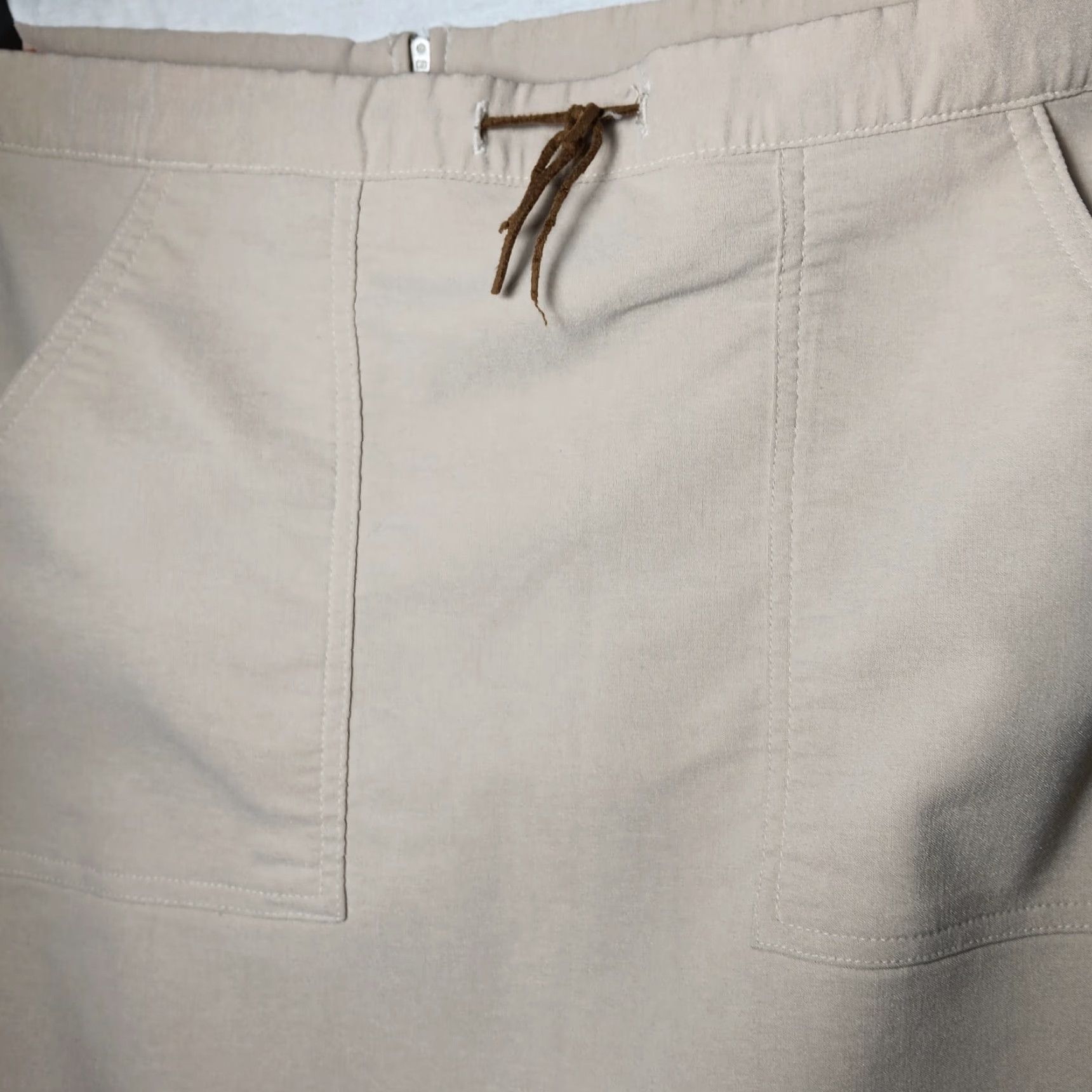 Vintage VINTAGE First Option Skirt Long A-Line 8 Women Brown Beige Stretch Polyester Rayon Spandex Minimalist Natural Slim Size 30" / US 8 / IT 44 - 5 Thumbnail