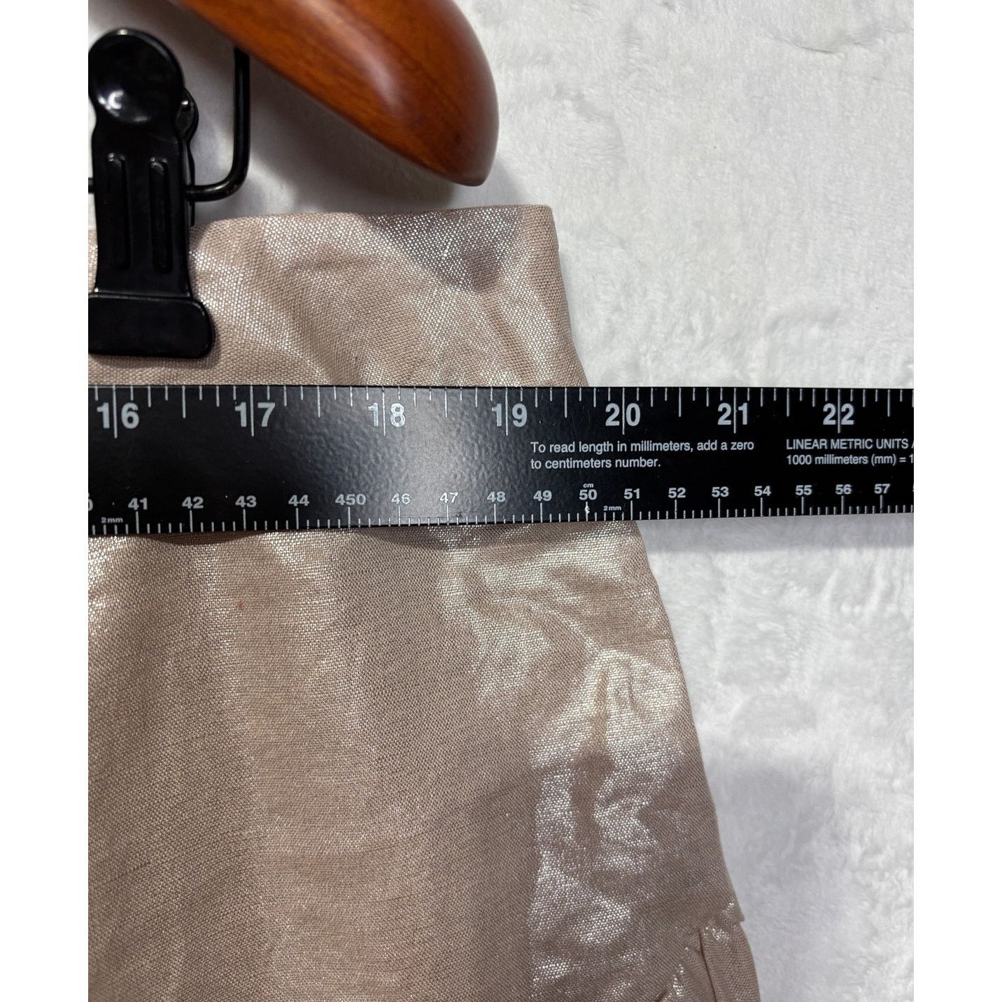 Other PLUS Size 16 | Pink Blush Shimmer Linen Skirt | ELOQUII Size 38" / US 16 / IT 52 - 8 Thumbnail