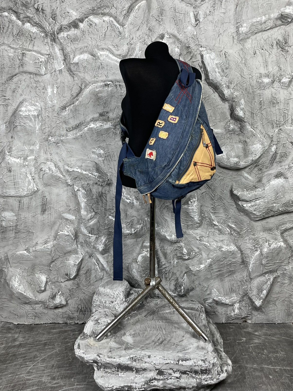 バッグ y2k DIESEL Grunge denim leather 2way bag 00年代 ファッション y2k DIESEL Grunge denim leather 2way bag