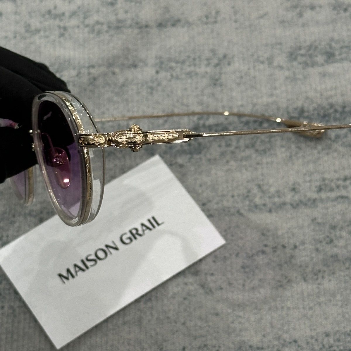 Chrome Hearts CHROME HEARTS SEX T-9 CRYSTAL - GOLD PLATED SUNGLASSES Size ONE SIZE - 5 Thumbnail