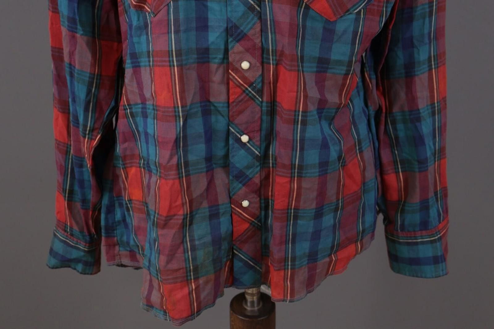 Wrangler Vintage Wrangler Multi Check Snap Western Shirt Size XL Size US XL / EU 56 / 4 - 3 Thumbnail