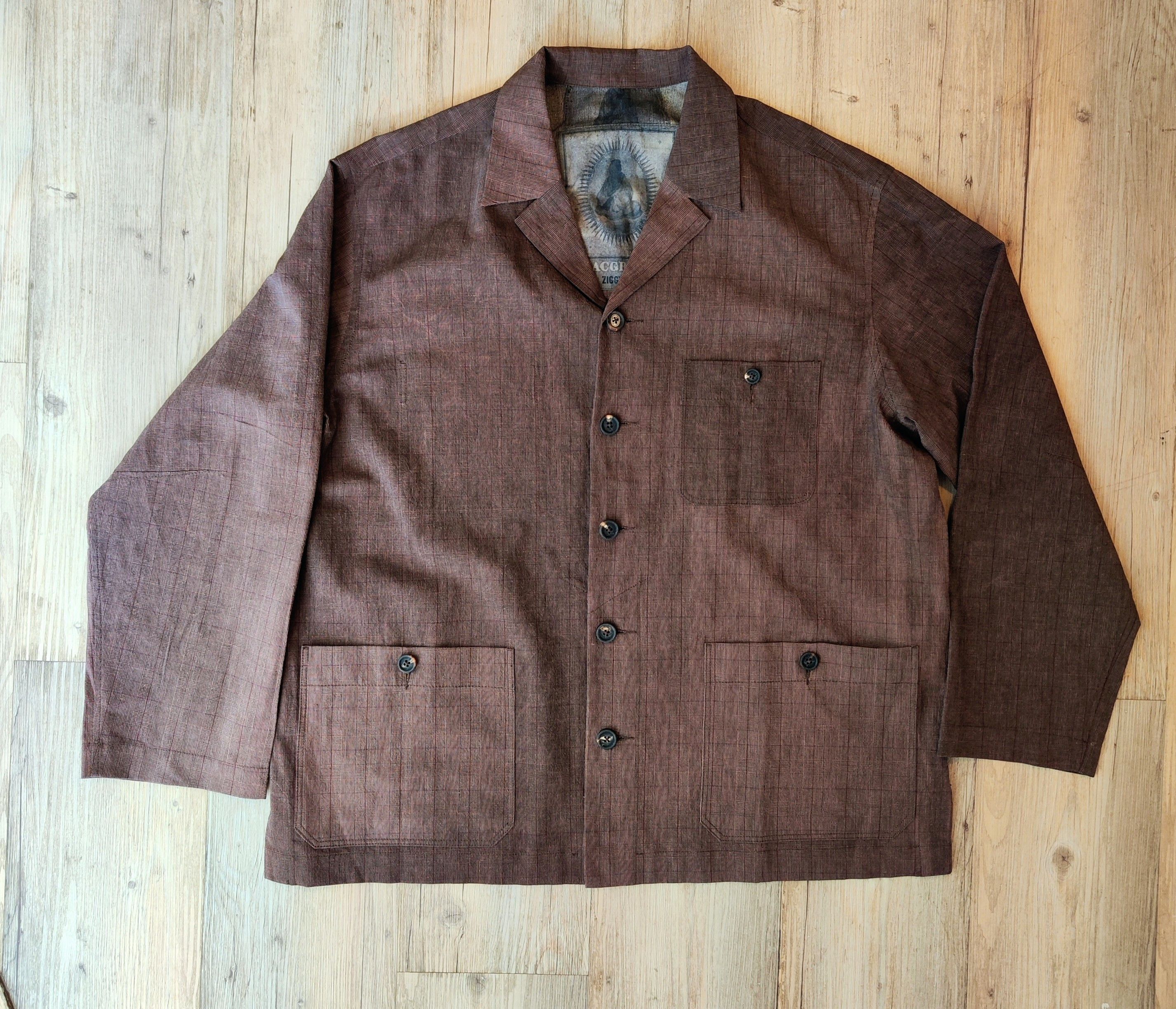 Ziggy Chen Brown checkered overshirt.Like Archivio J.M. Ribot or Julius Size US M / EU 48-50 / 2 - 4 Thumbnail