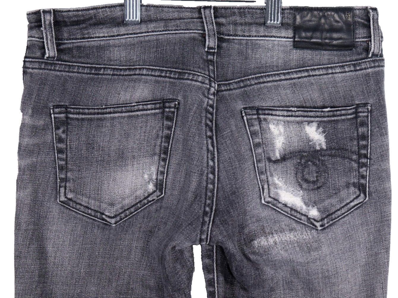 R13 R13 US27 Washed Black Mended Allison Skinny Jeans Distressed Size 27" / US 4 / IT 40 - 6 Thumbnail