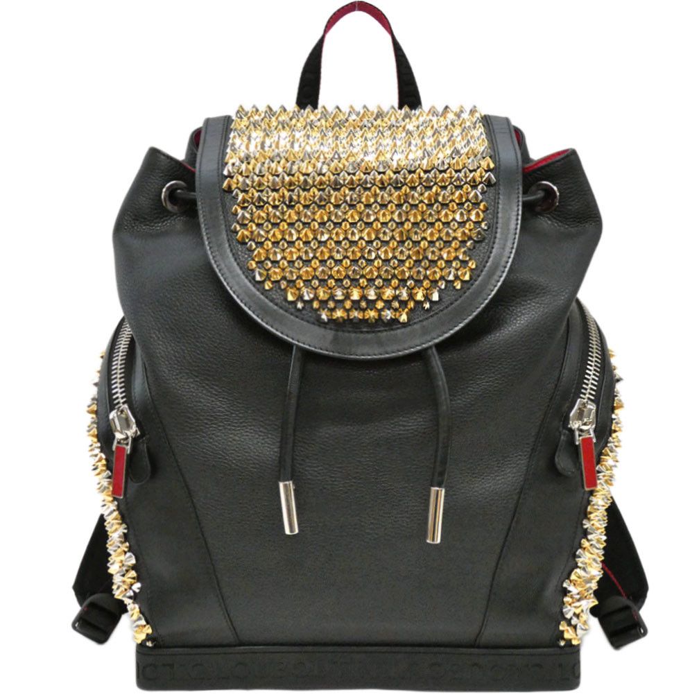 Christian Louboutin Explorer Funk 2 Way Backpack Calf Leather Black X Red