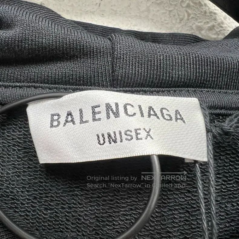 Balenciaga Balenciaga Crystal Lock Logo Water-Washed Black Hoodie Size US S / EU 44-46 / 1 - 3 Thumbnail