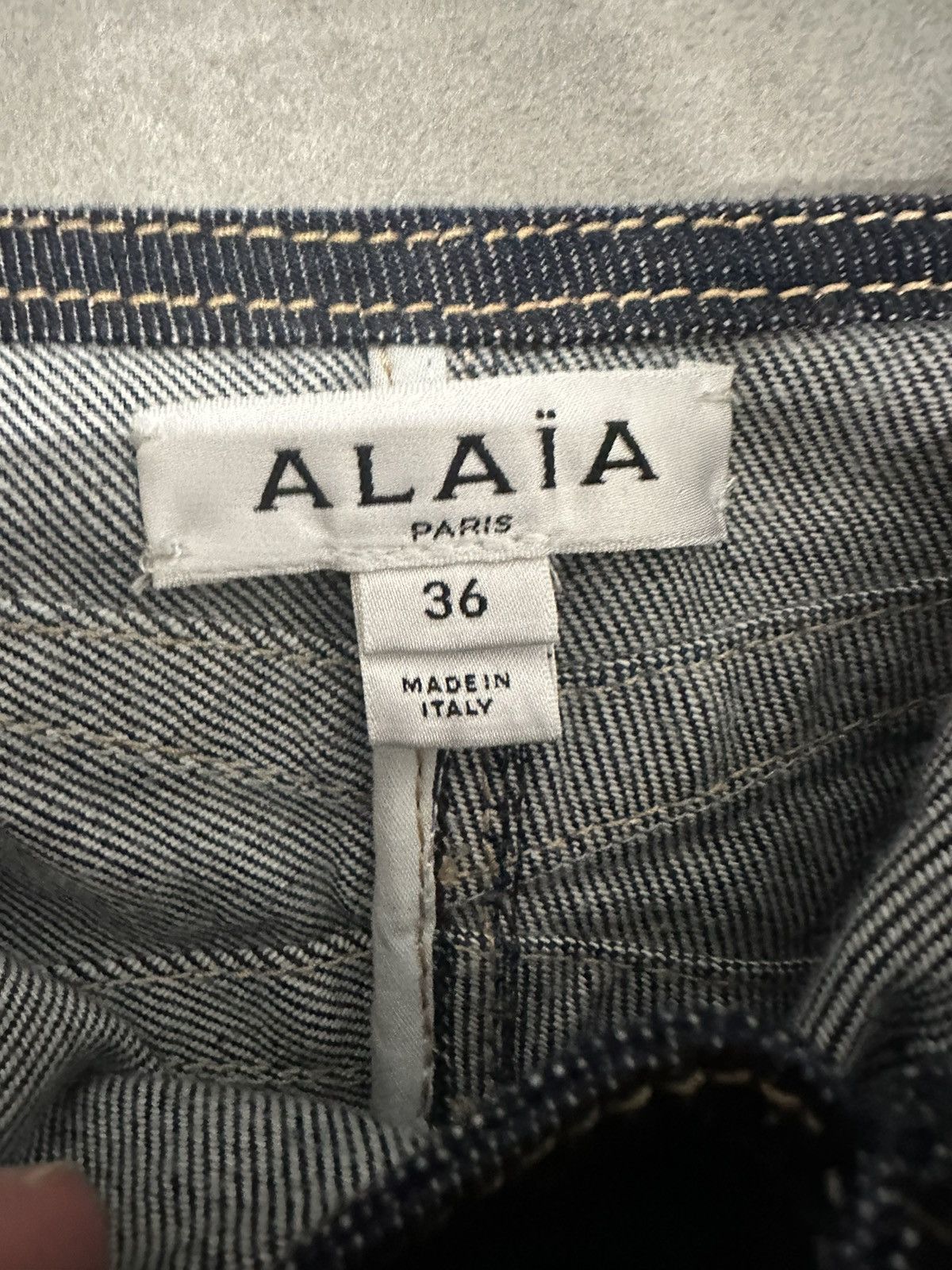 Alaia Alaia Draped Denim Skirt Size 26" / US 2 / IT 38 - 3 Thumbnail