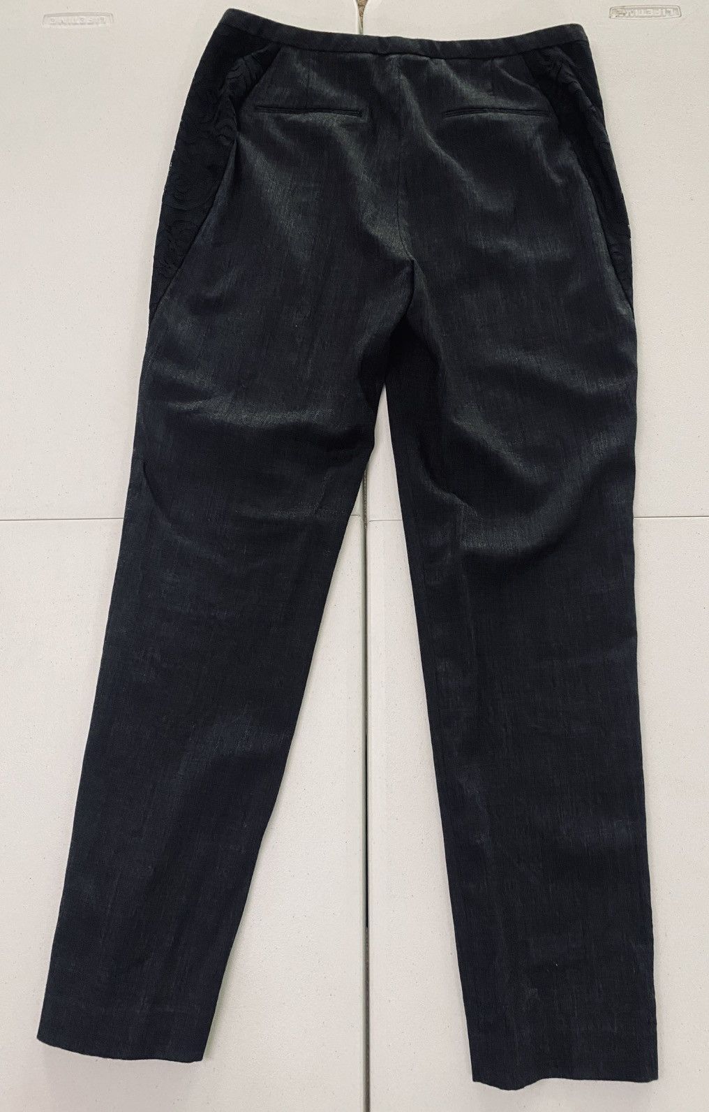 Elie Tahari Elie Tahari Women's Asphalt Black Wool Black Laced Side Pant Size 30" / US 8 / IT 44 - 4 Thumbnail