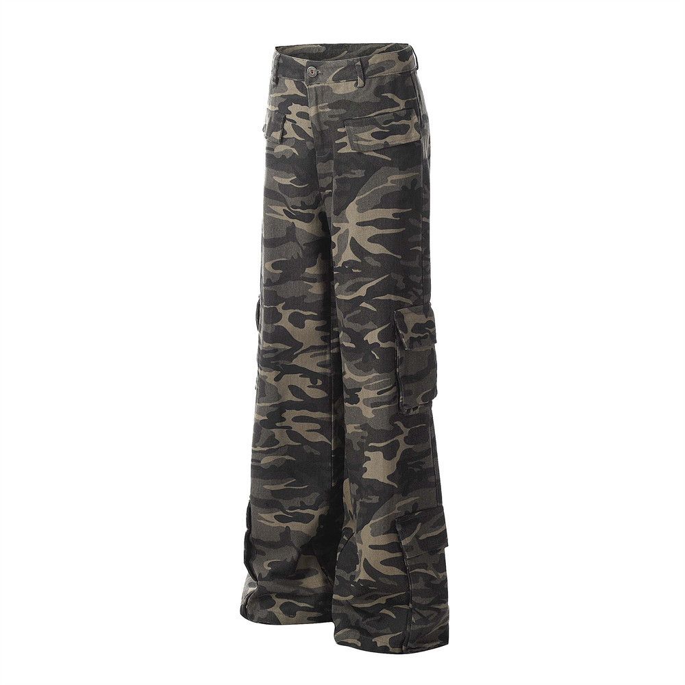 Japanese Brand × Jean Men's straight loose wide-leg camouflage cargo jeans y2k Size US 32 / EU 48 - 2 Thumbnail