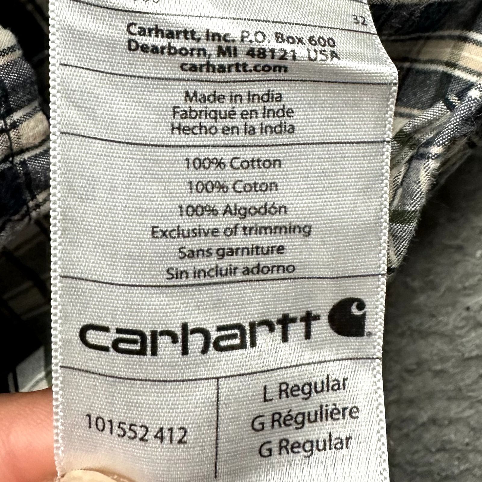 Carhartt Carhartt Essential Plaid Button Down Shirt Mens Large Black Size US L / EU 52-54 / 3 - 7 Thumbnail