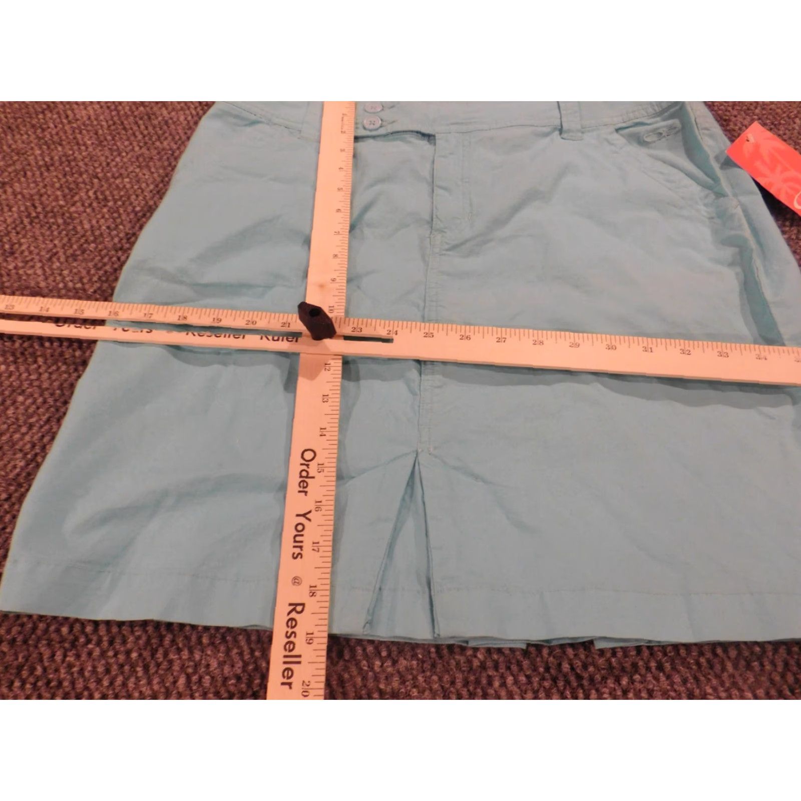 Ocean Pacific Ocean Pacific Skirt Womens 11 Blue Chino pull on stretch Knee Length A-Line Knit Cotton Casual - Womens Size 32" / US 10 / IT 46 - 5 Thumbnail