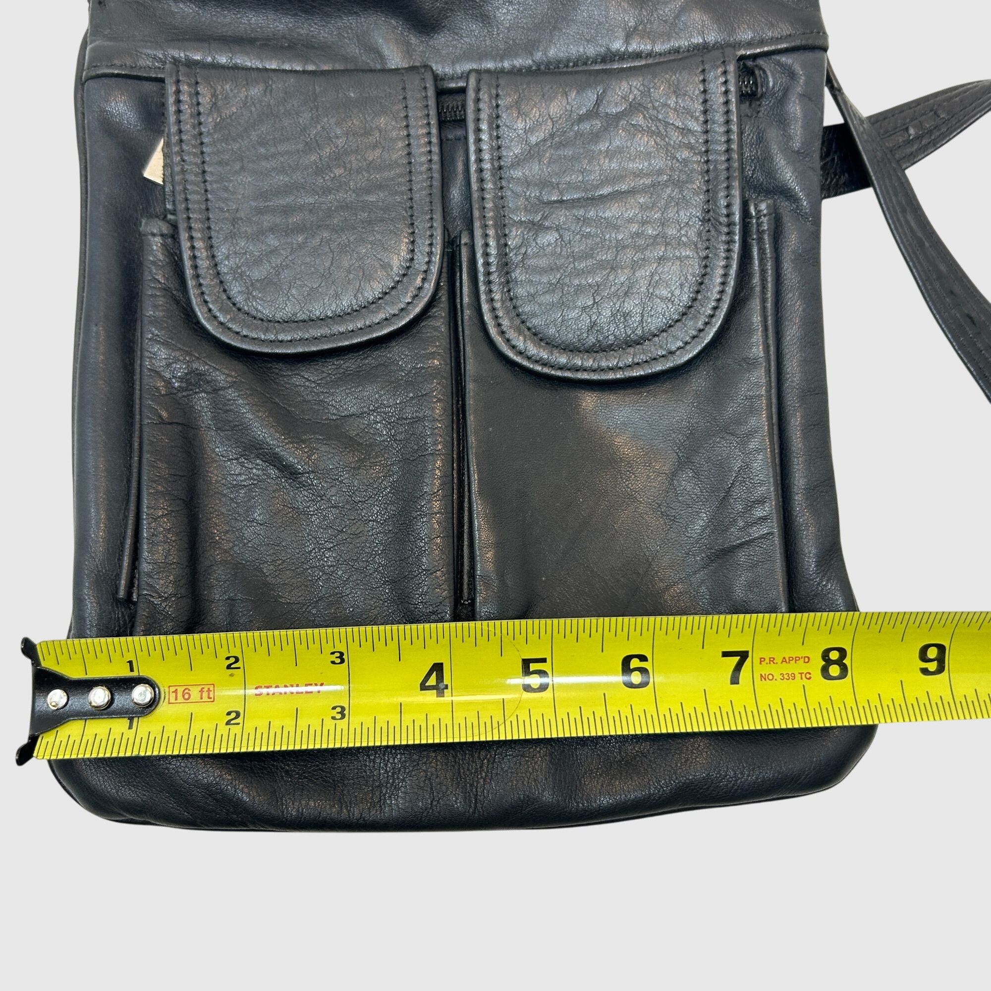 Other Black Faux Leather Crossbody Sling Bag Travel Utility Chest Size ONE SIZE - 7 Thumbnail