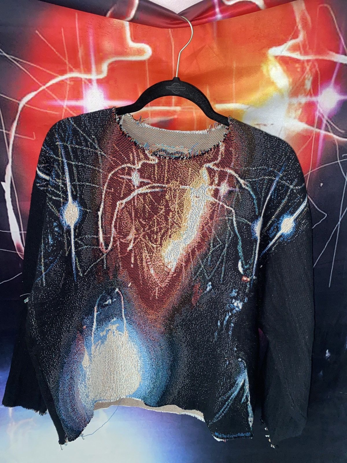 Drain Gang Bladee RedLight Tapestry Sweater *Custom Made* Size US M / EU 48-50 / 2 - 1 Thumbnail