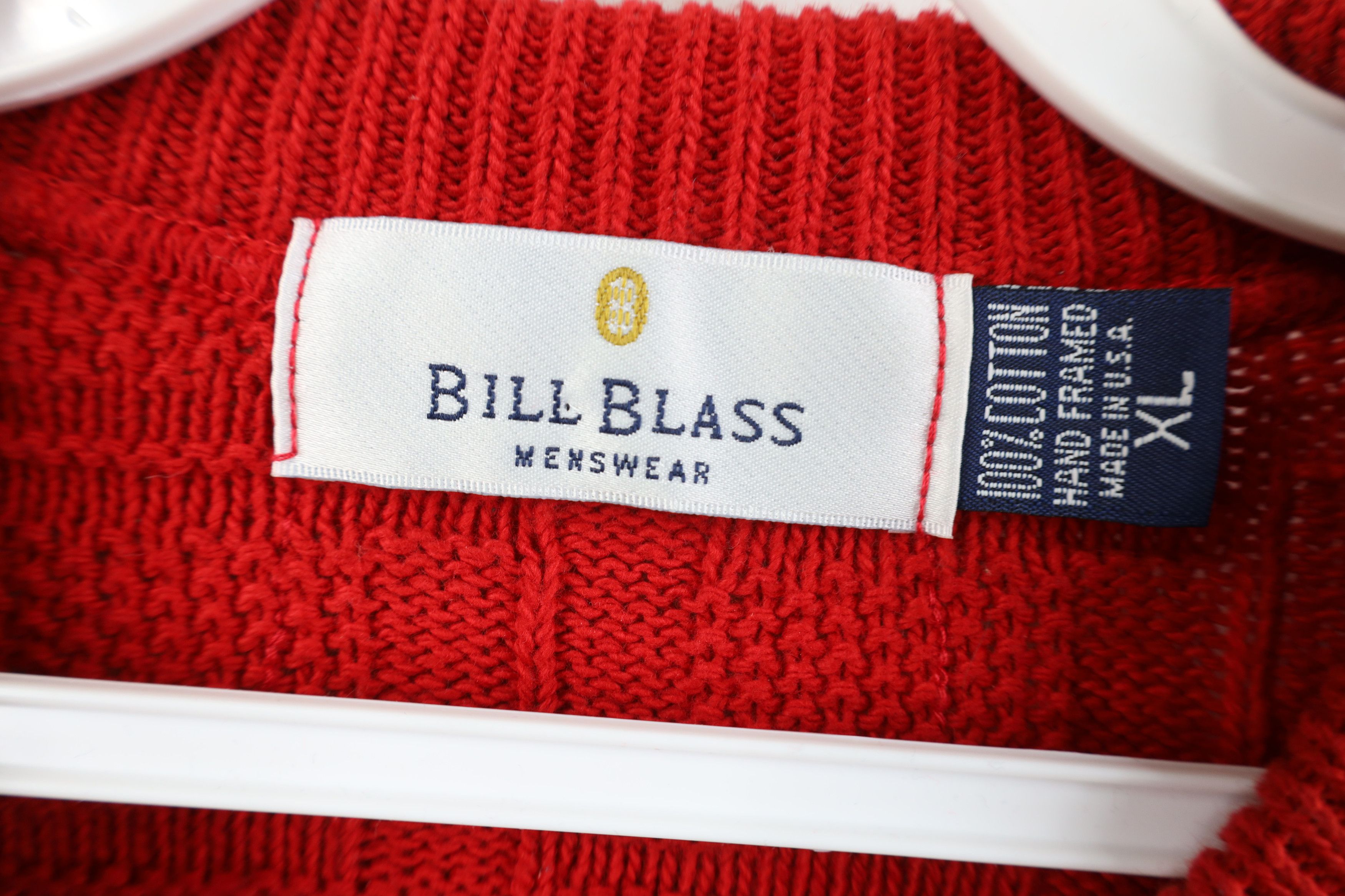 Vintage Vintage 90s Streetwear Cotton Weave Knit Sweater Red USA Size US XL / EU 56 / 4 - 8 Thumbnail