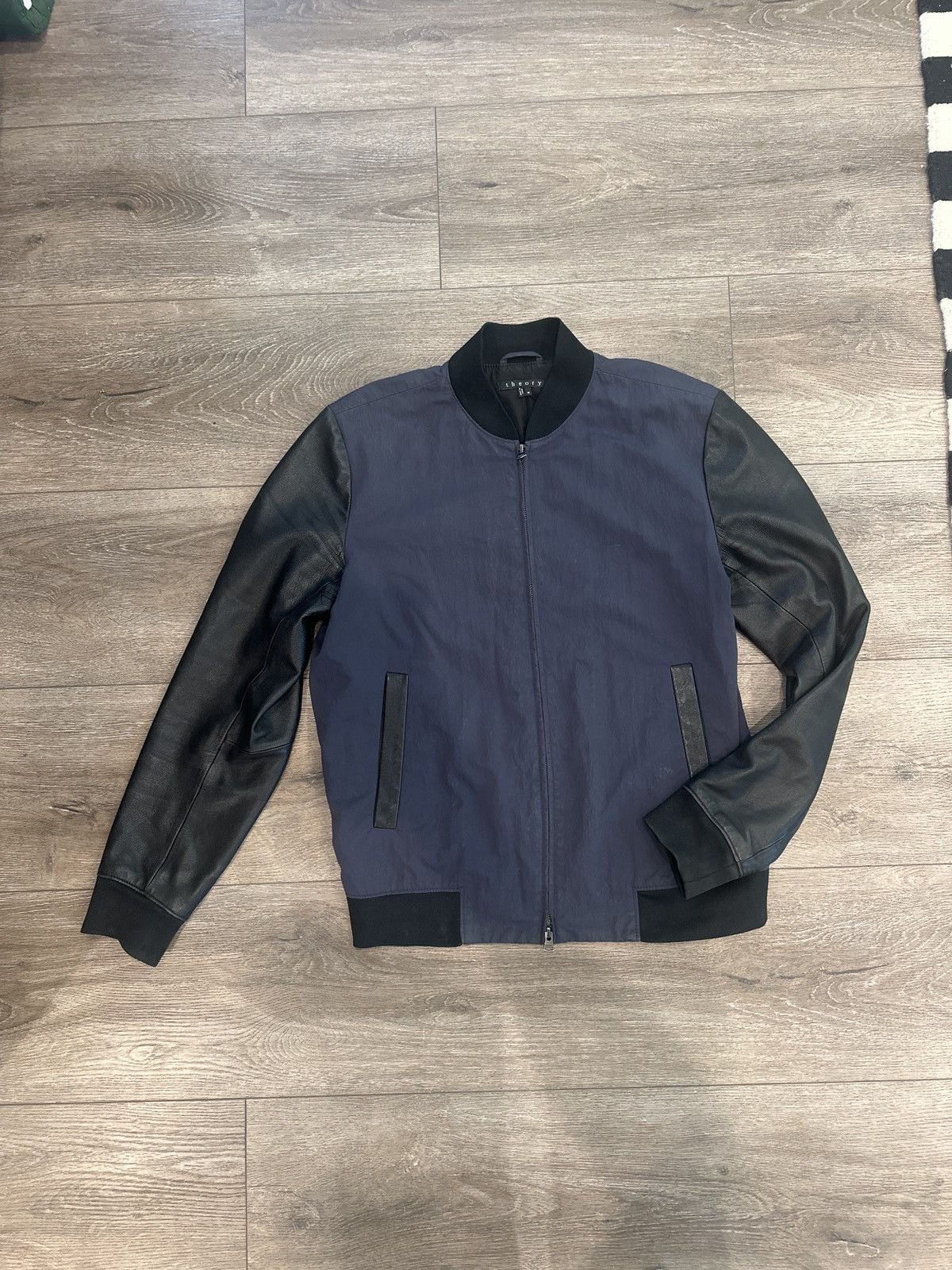 Theory Theory Men’s Nylon & Lamb Leather Sleeve Bomber Jacket - M Size US M / EU 48-50 / 2 - 5 Thumbnail