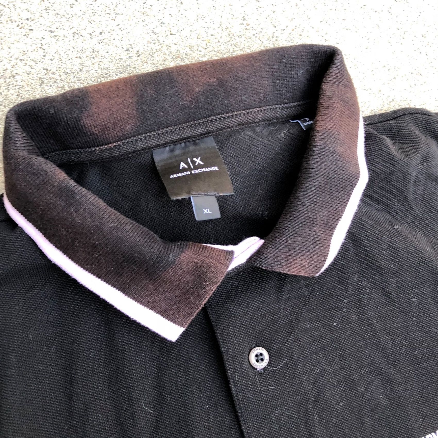 Armani Exchange ARMANI EXCHANGE AX Polo Shirt XL Men's Black Embroidered Logo Short Sleeve Polo Size US XL / EU 56 / 4 - 2 Thumbnail