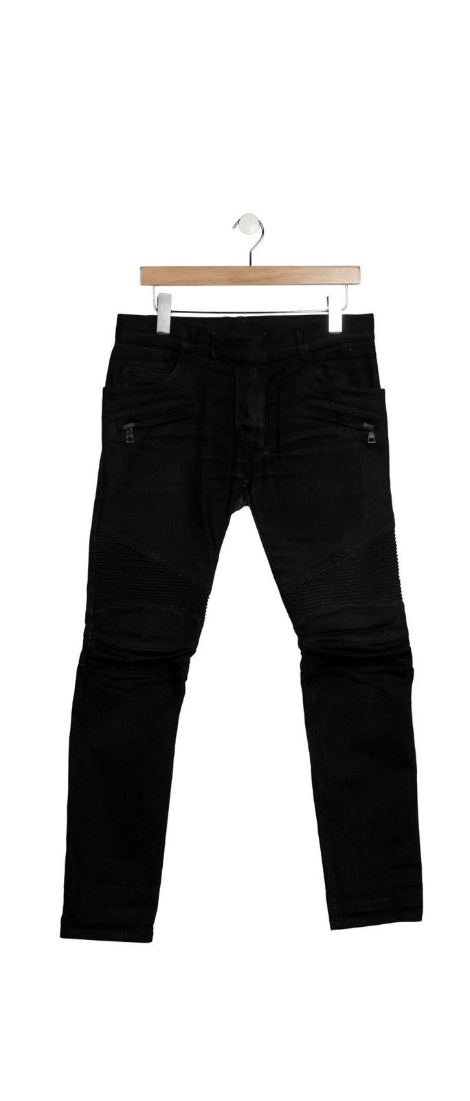 Balmain Balmain Raw Black Biker Denim Size US 30 / EU 46 - 1 Thumbnail