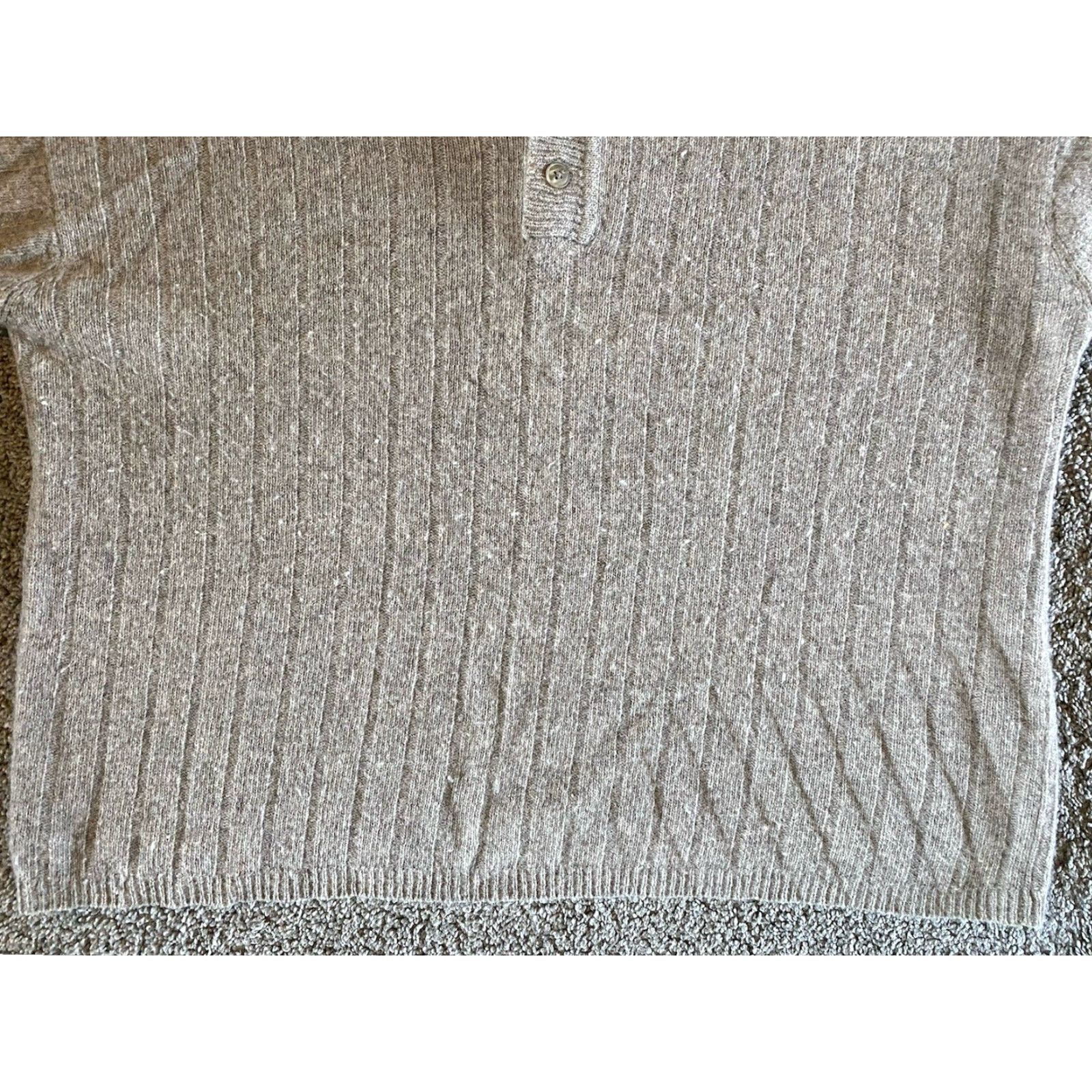 Vintage Structure Men’s Size L Henley Sweater Lambswool Rabbit Hair Collared Beige Mens Size US L / EU 52-54 / 3 - 5 Thumbnail