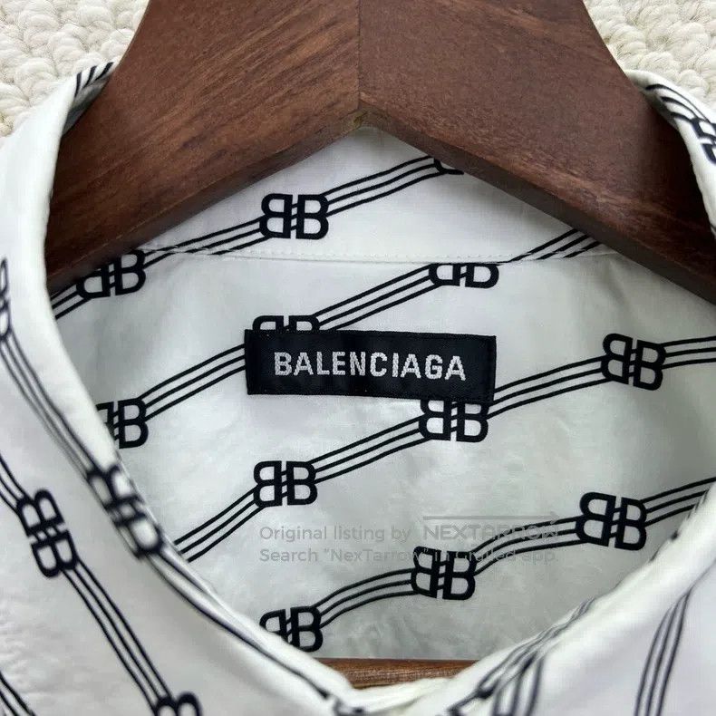 Balenciaga Balenciaga size 37 White BB Printed Shirt Size US S / EU 44-46 / 1 - 3 Thumbnail