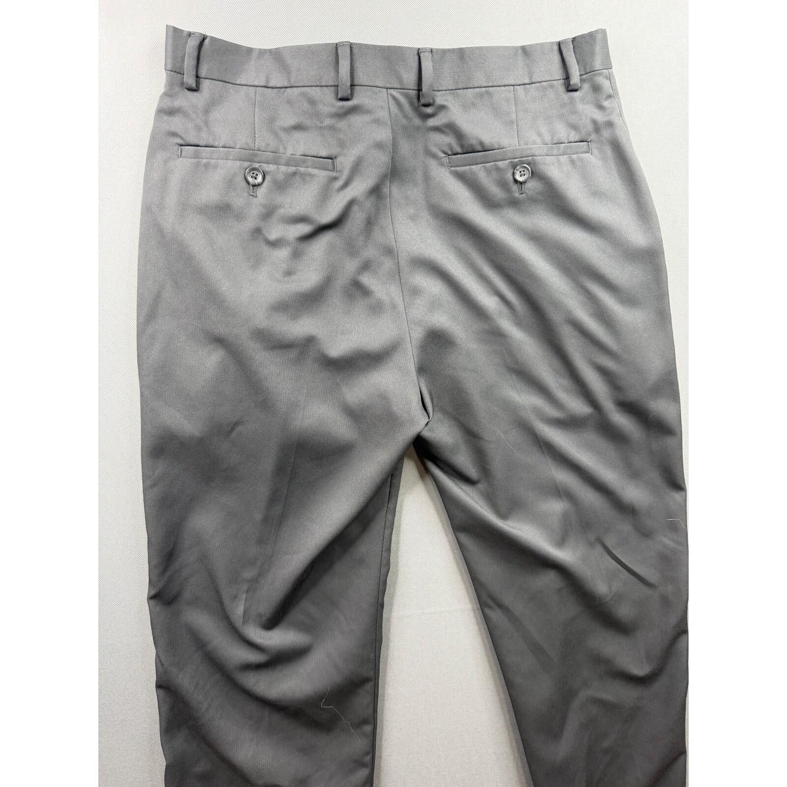 Liz Claiborne Claiborne Dress Pants Mens Gray Herringbone Flat Front 30x32 Size US 30 / EU 46 - 5 Thumbnail
