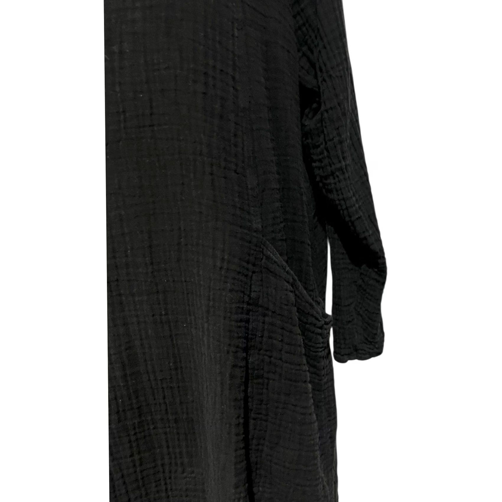 Vintage Shannon Passero Dress Tunic Black 100% Cotton Long Sleeve Sz L Gauzy Vintage? No Size L / US 10 / IT 46 - 4 Thumbnail