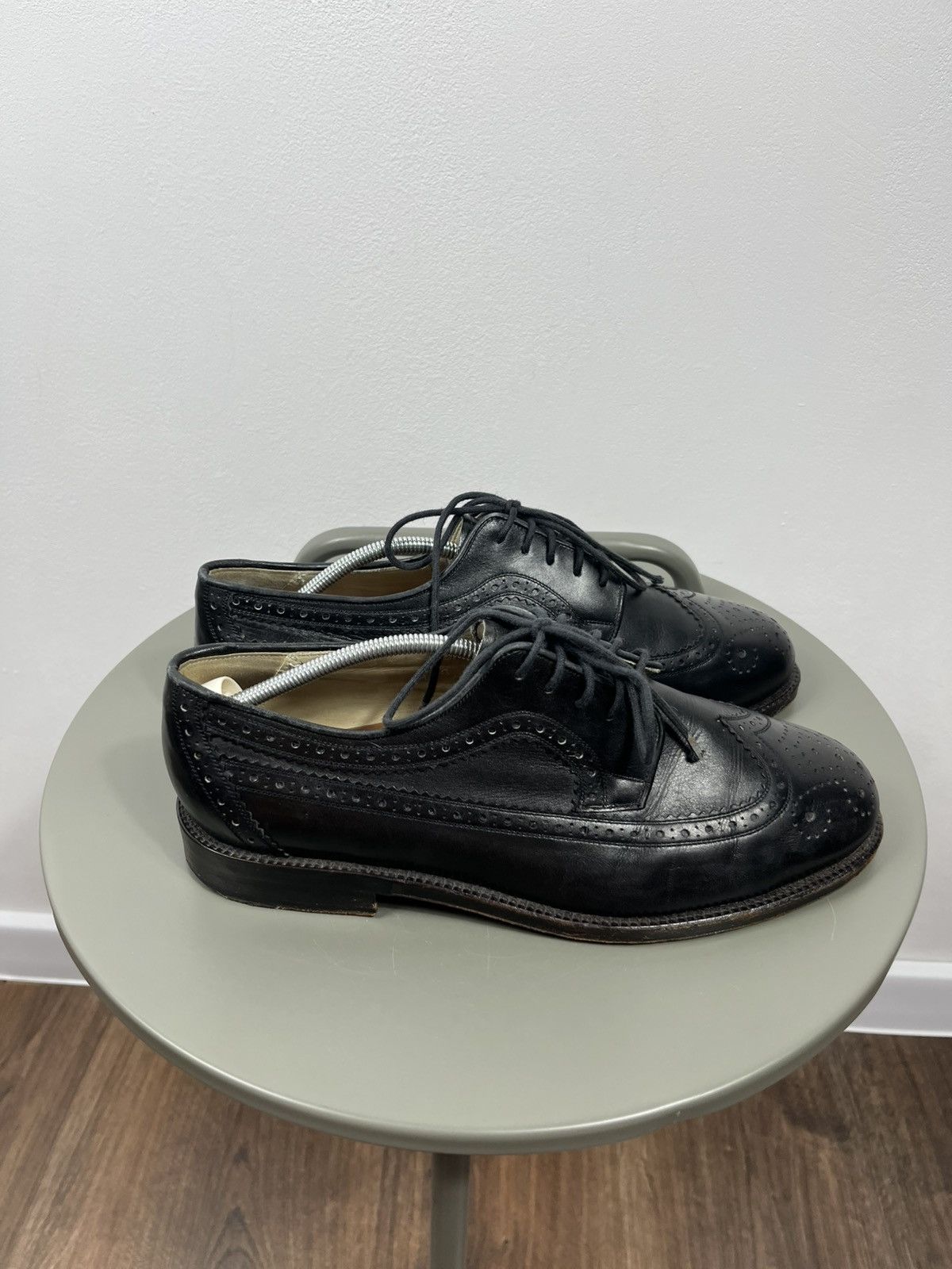 Leather Black Leather Brogue Wingtip Shoes Size 41 EU Dress Leather Size US 8 / EU 41 - 3 Thumbnail