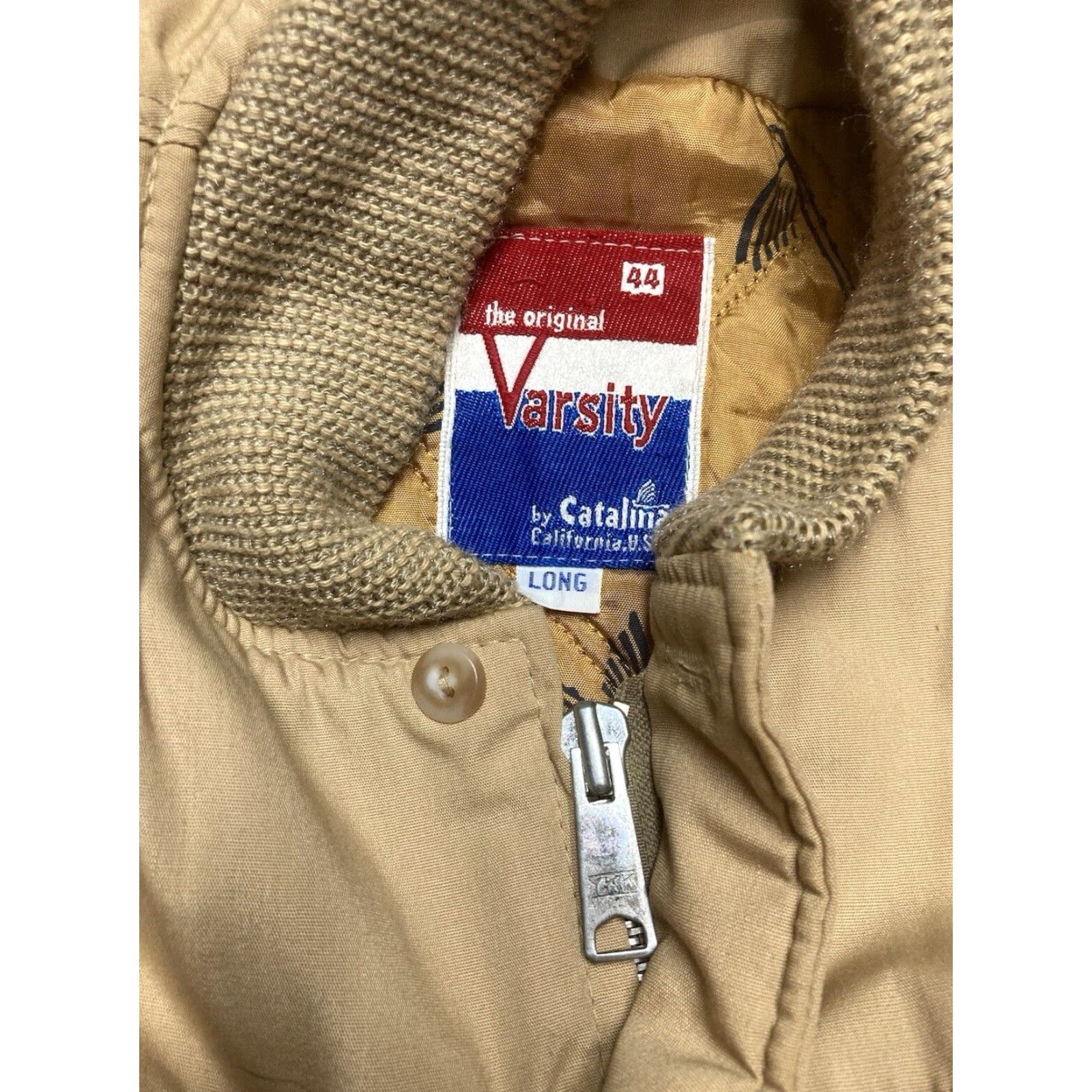 Catalina VINTAGE Catalina varsity jacket bomber quilted insulated beige Long 44 Large L Men Coat/Jacket Size US L / EU 52-54 / 3 - 6 Thumbnail