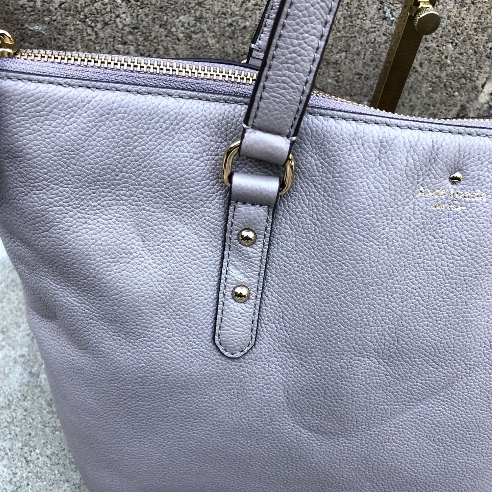Vintage KATE SPADE Penny Larchmont Avenue Tote Purse Beige Leather Shoulder Hand Bag Women's Large 16 W x 10 H x 5 D Size ONE SIZE - 3 Thumbnail