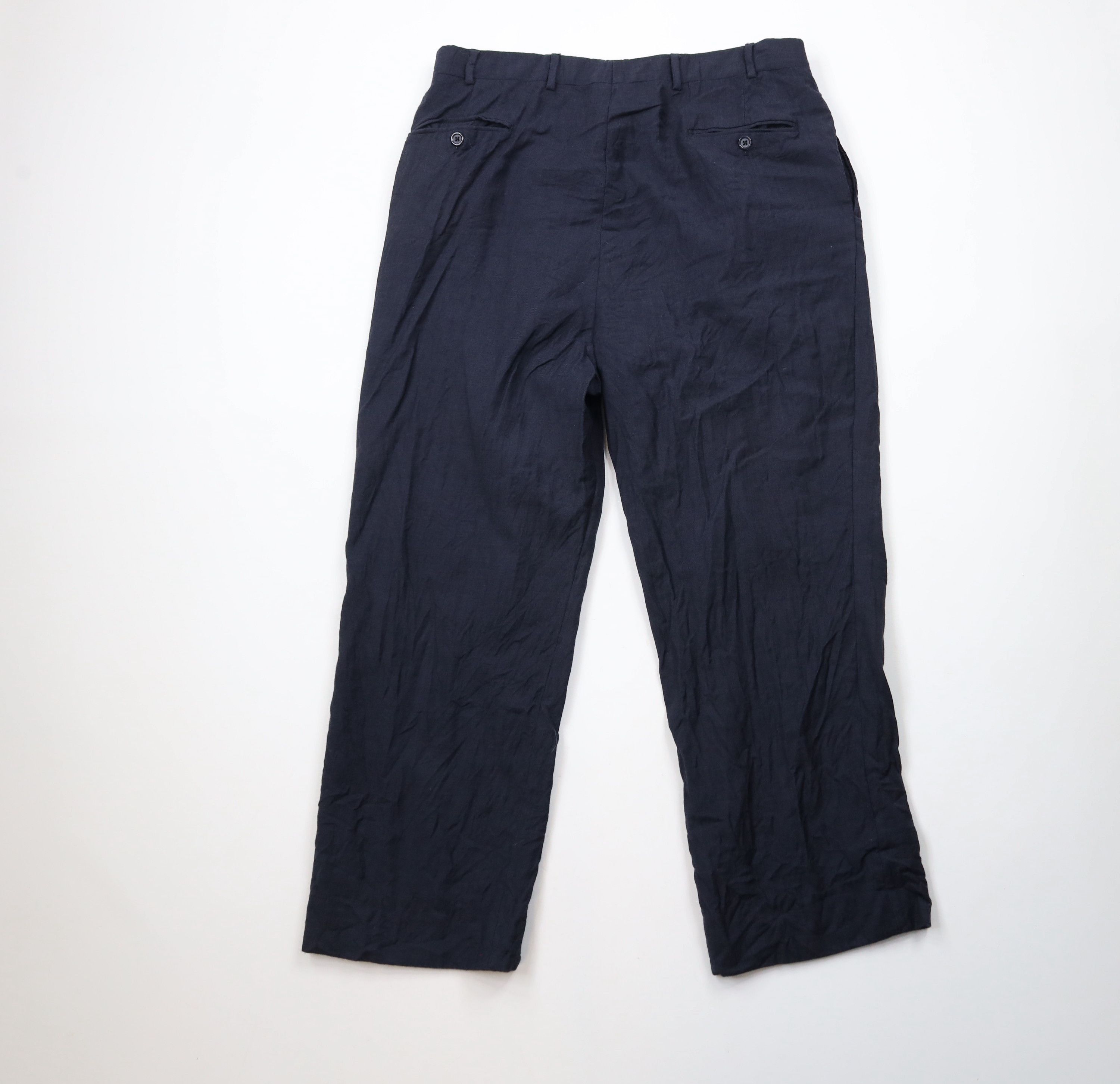 Vintage Vintage 90s Streetwear Pleated Wide Leg Chino Pants Blue Size US 34 / EU 50 - 8 Thumbnail